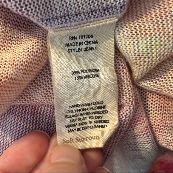 Soft Surroundings Plein De Couleurs Abstract Watercolor Print Knit Top Size S - Picture 6 of 7